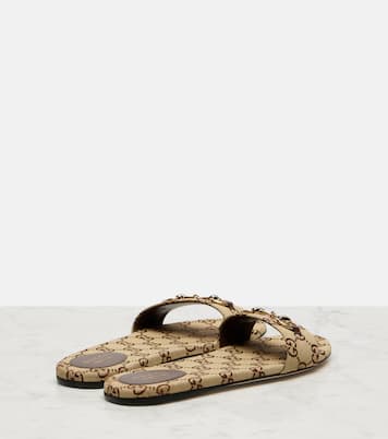 Horsebit GG canvas slides | Gucci