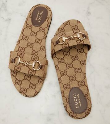 Horsebit GG canvas slides | Gucci