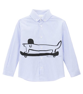 x Euan Roberts printed cotton poplin shirt | Gucci Kids