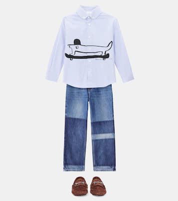x Euan Roberts printed cotton poplin shirt | Gucci Kids