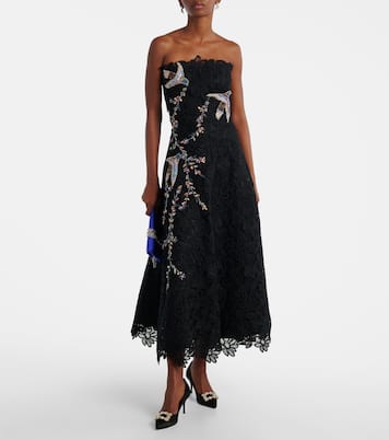 Besticktes Midikleid aus Spitze | Costarellos