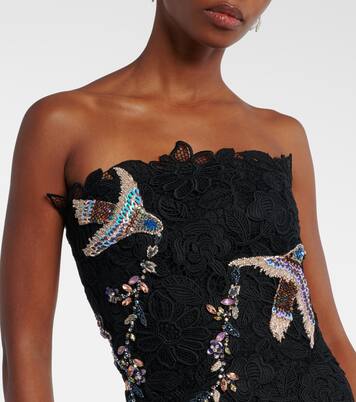 Besticktes Midikleid aus Spitze | Costarellos