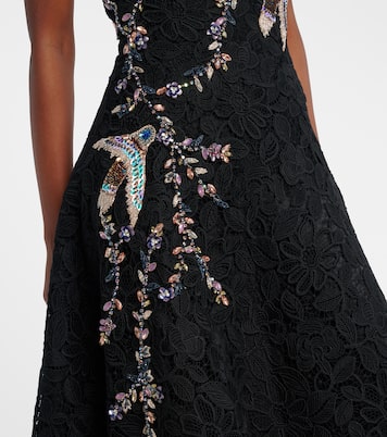 Besticktes Midikleid aus Spitze | Costarellos