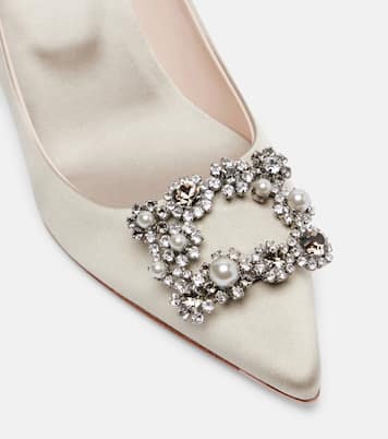 Efflorescence 65 embellished satin pumps | Roger Vivier