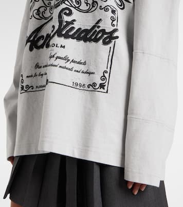 Sweat-shirt imprimé en coton à logo | Acne Studios
