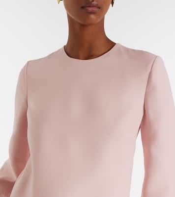 Crepe Couture feather-trimmed midi dress | Valentino