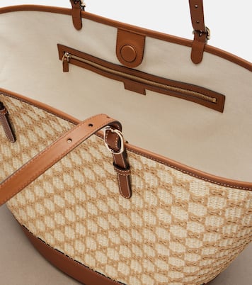 GG Large raffia-effect tote bag | Gucci