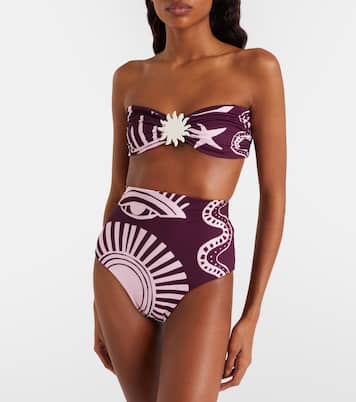 Culotte de bikini Elisa imprimée à taille haute | Cala de la Cruz