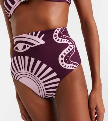 Culotte de bikini Elisa imprimée à taille haute | Cala de la Cruz