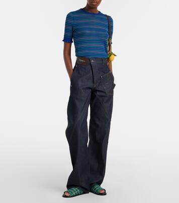 Embroidered high-rise straight jeans | JW Anderson