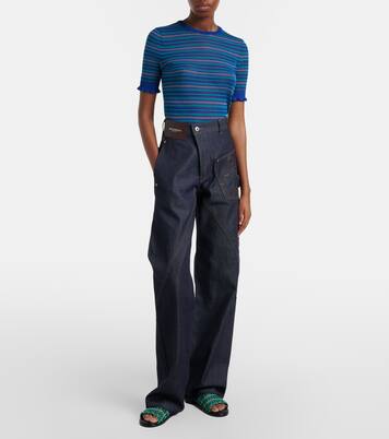 Embroidered high-rise straight jeans | JW Anderson