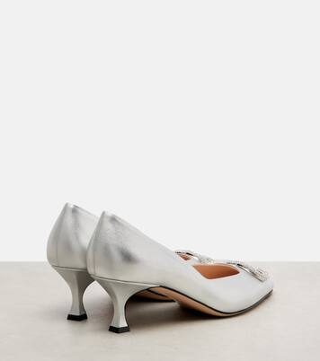 Salones 55 de piel metalizada con GG  | Gucci