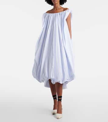 Lavande gathered striped midi dress | Jacquemus