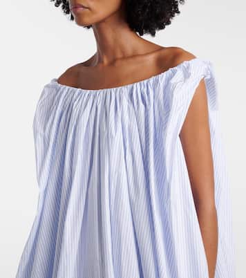 Lavande gathered striped midi dress | Jacquemus