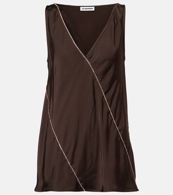 Embellished satin top | Jil Sander