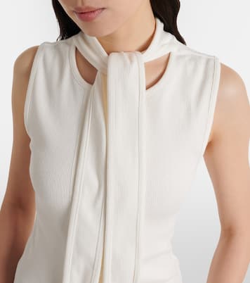 Scarf-detail cotton and linen jersey top | Lemaire