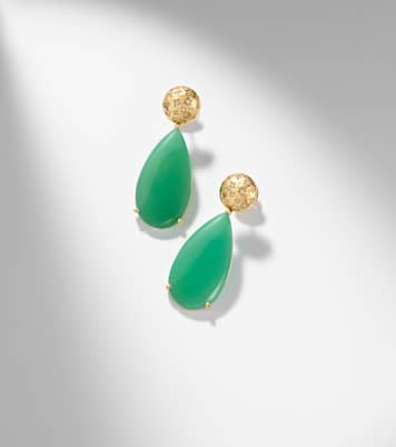 Boucles d'oreilles Imogen en or 18 ct, chrysoprase et diamants | Octavia Elizabeth