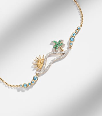 Armband La Plage aus 9kt Gelbgold (375/1000) mit Edelsteinen | Yvonne Léon