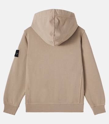 Compass cotton jersey zip-up hoodie | Stone Island Junior