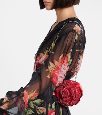 Soft Rose Belle crystal-embellished clutch | Judith Leiber Couture