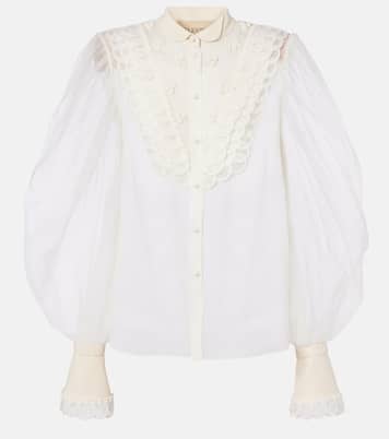 Sheer silk organza blouse | Valentino