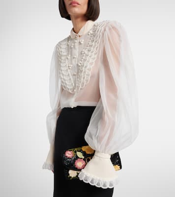 Sheer silk organza blouse | Valentino