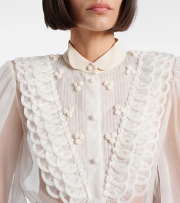 Sheer silk organza blouse | Valentino