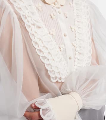 Sheer silk organza blouse | Valentino