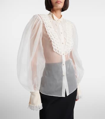 Sheer silk organza blouse | Valentino