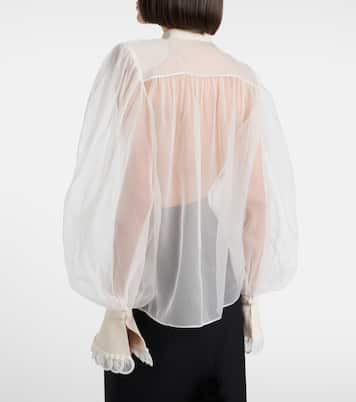 Sheer silk organza blouse | Valentino