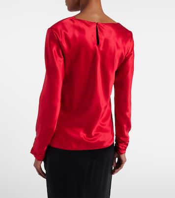 Top de satén de seda drapeado | Valentino