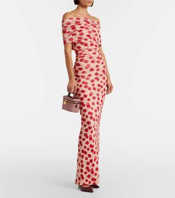 Vestido largo de malla estampado | Stella McCartney