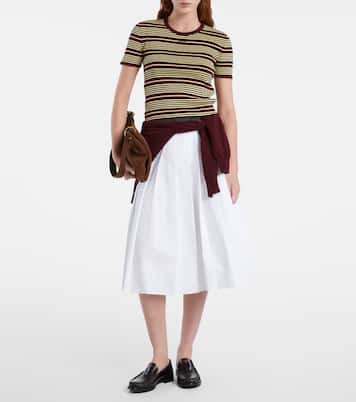 T-shirt in misto cotone a righe | Prada