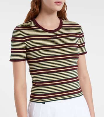 T-shirt in misto cotone a righe | Prada