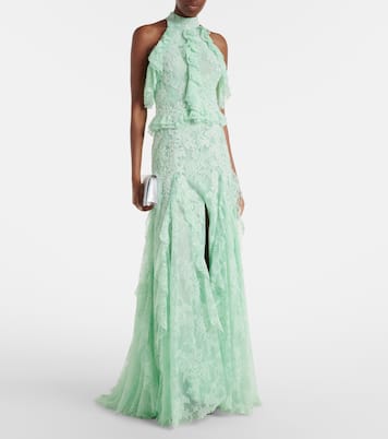 Verzierte Robe aus Spitze | Costarellos