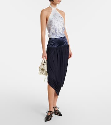 Falda midi asimétrica drapeada | Ferragamo