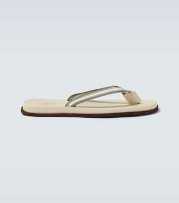 Leather-trimmed thong sandals | Brunello Cucinelli