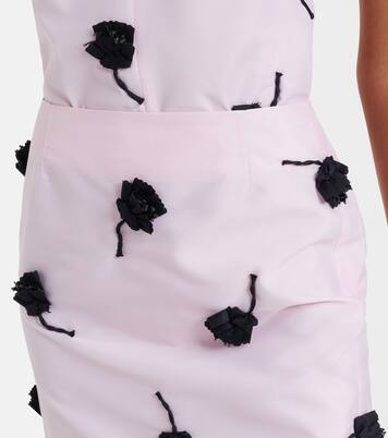 Floral-appliqué pencil skirt | Shushu/Tong