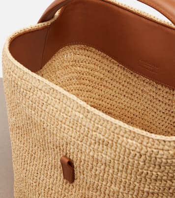 Le 37 leather-trimmed raffia bucket bag | Saint Laurent