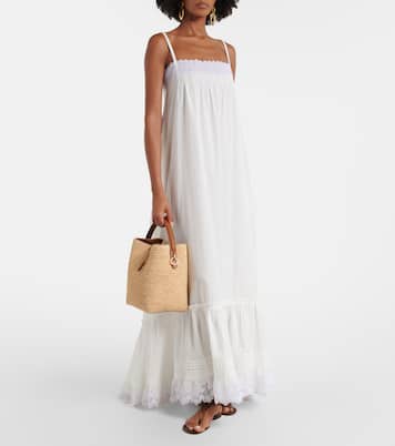 Le 37 leather-trimmed raffia bucket bag | Saint Laurent