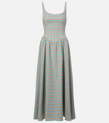 Chiara checked cotton-blend midi dress | Faithfull