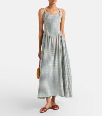 Chiara checked cotton-blend midi dress | Faithfull