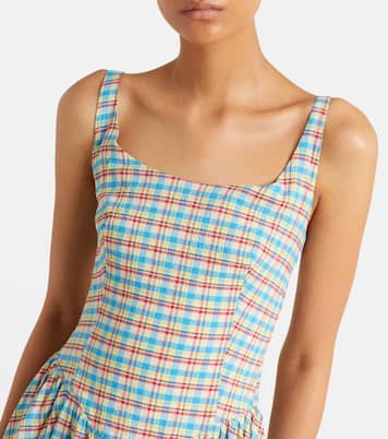 Chiara checked cotton-blend midi dress | Faithfull