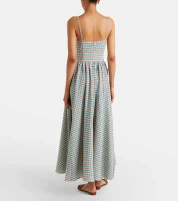 Chiara checked cotton-blend midi dress | Faithfull