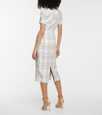 Robe midi Darland à carreaux | Roland Mouret