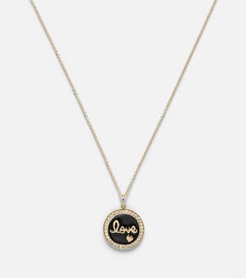 Love 14kt yellow gold charm necklace | Sydney Evan