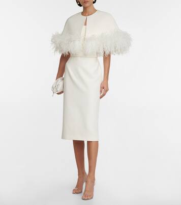 Robe de mariée midi en crêpe à plumes | Safiyaa