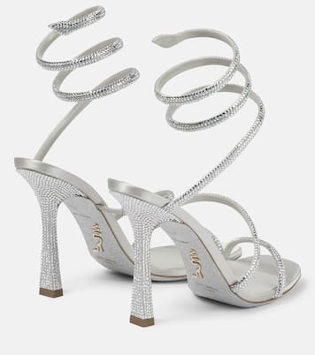 Verzierte Sandalen Cleo aus Satin | Rene Caovilla