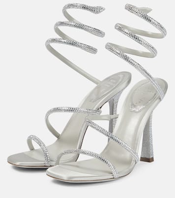 Verzierte Sandalen Cleo aus Satin | Rene Caovilla