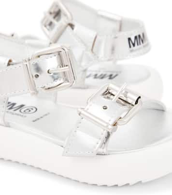 Leather metallic sandals | MM6 Maison Margiela Kids